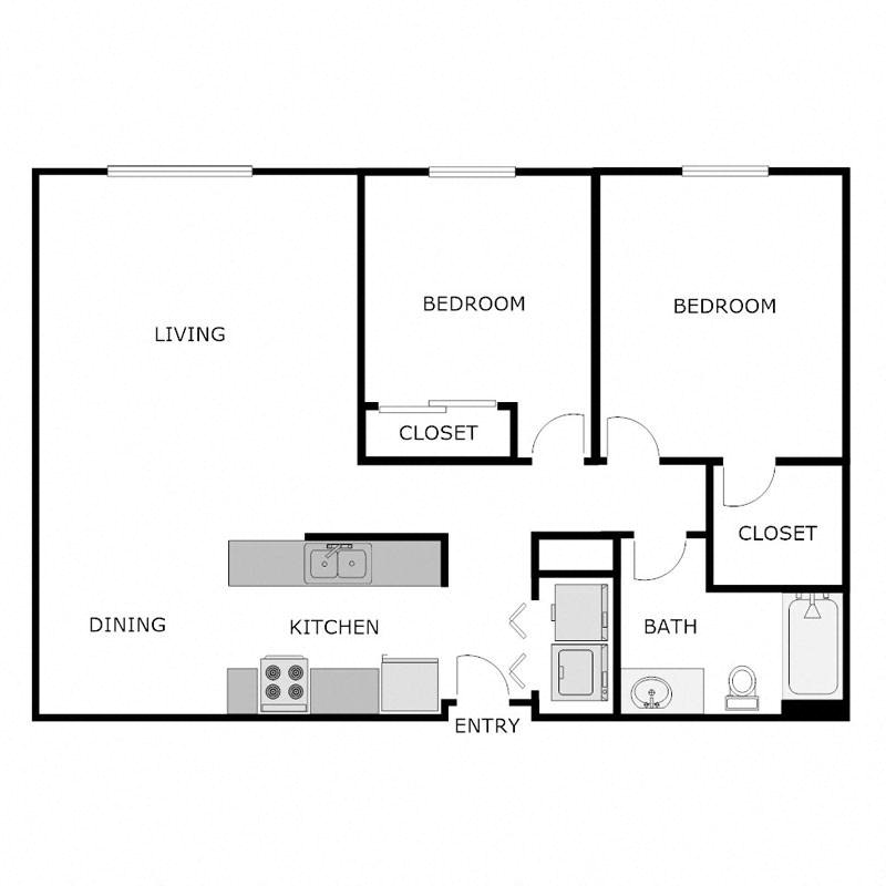 2 Bedroom 1 Bathroom