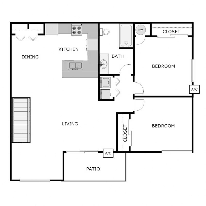 2 Bedroom 1 Bathroom - Detached Garage
