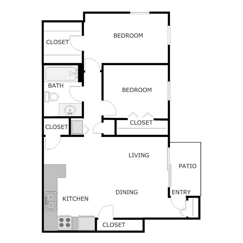 2 BED 1 BATH
