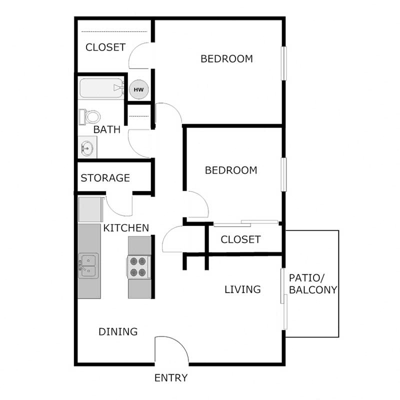 2 Bedroom 1 Bath