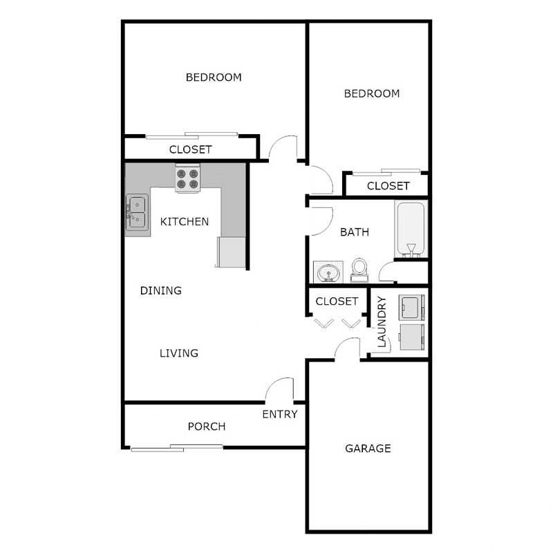 2 Bedroom 1 Bathroom