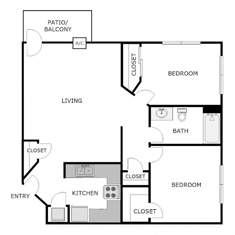 2 Bed 1 Bath