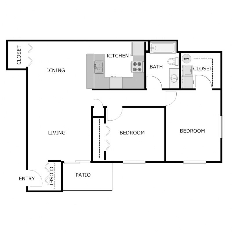 2 Bedroom 1 Bathroom - Lower