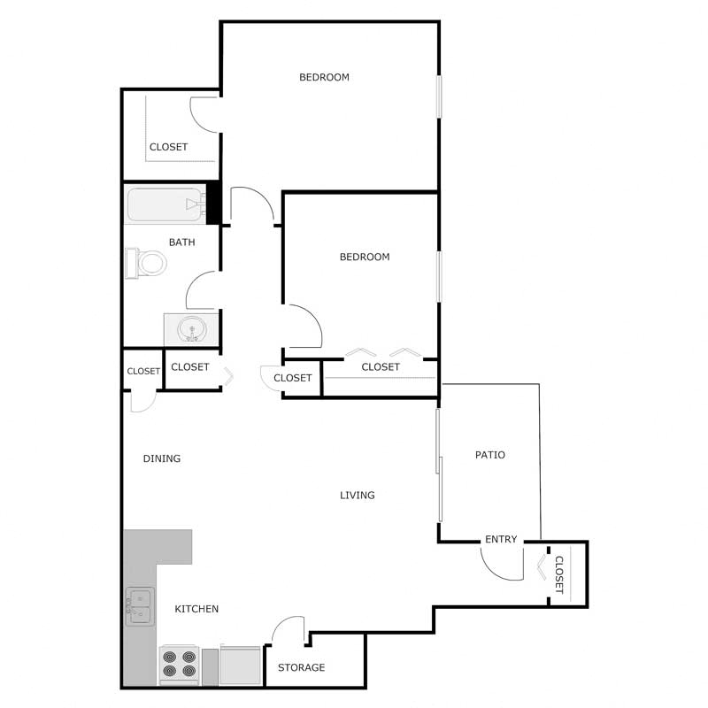 2 Bedroom 1 Bathroom - Lower