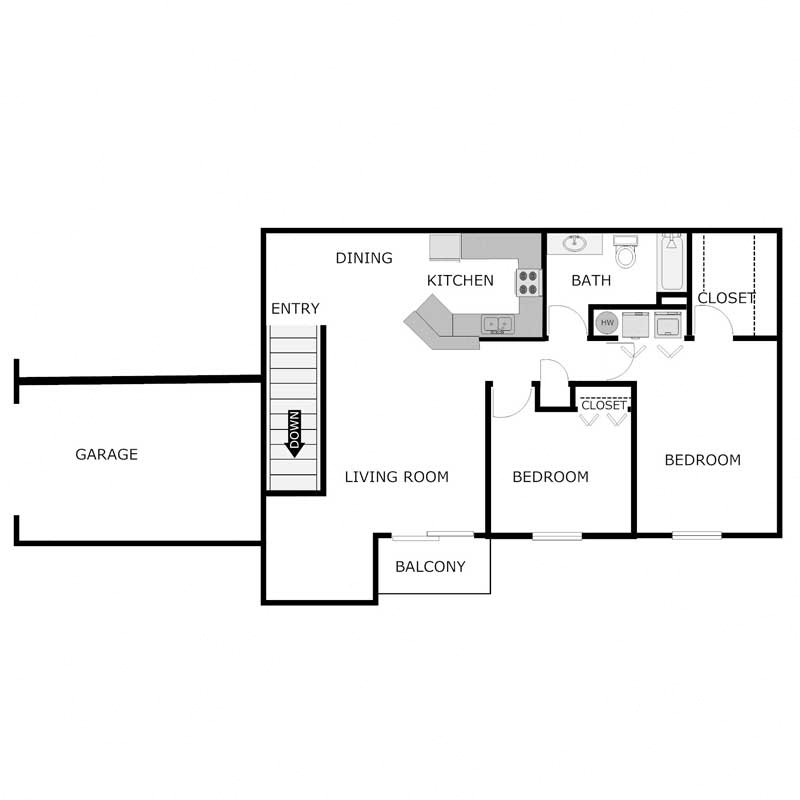 2 Bed 1 Bath - Upper