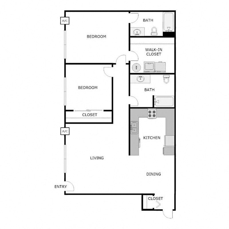 2 Bedrooms 2 Bathrooms Lower