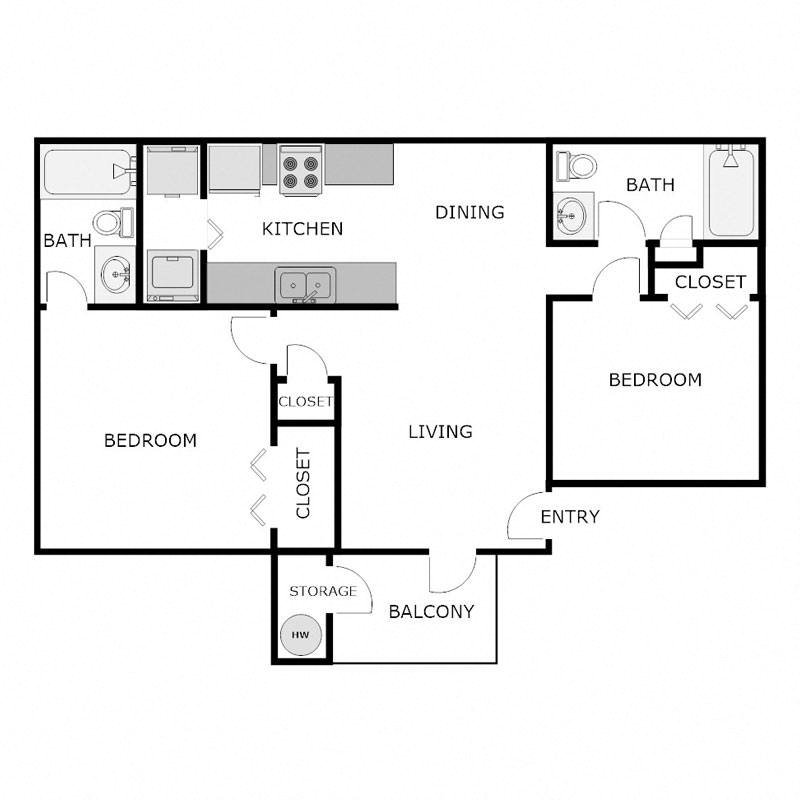 2 Bed 2 Bath