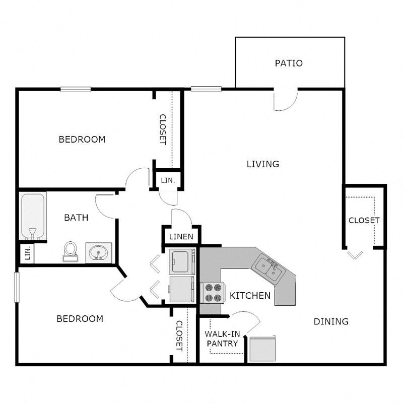 2 Bed 1 Bath