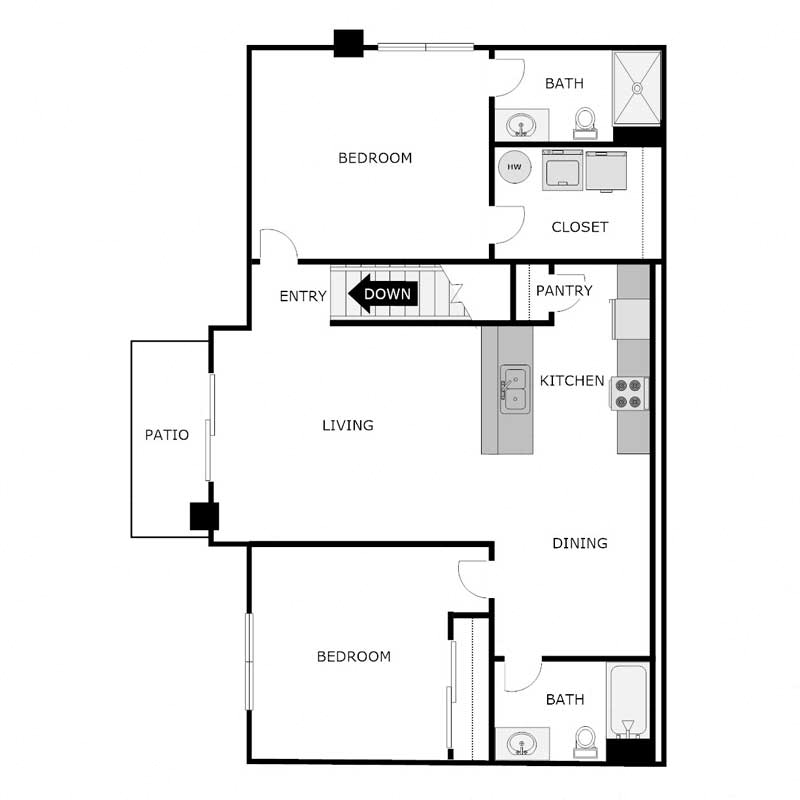 2 BEDROOM 2 BATHROOM - PHASE 1