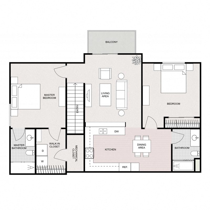 2 BED 2 BATH UPPER SPLIT