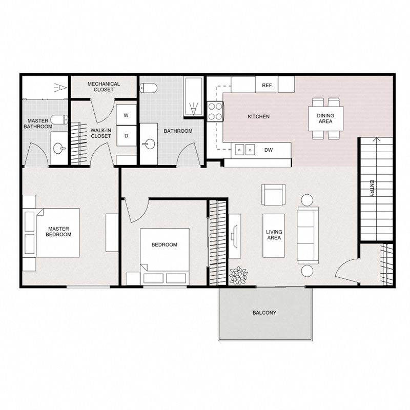 2 BED 2 BATH UPPER INT