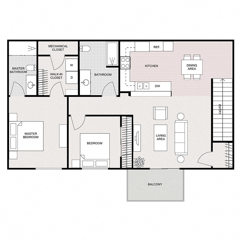 2 BED 2 BATH UPPER