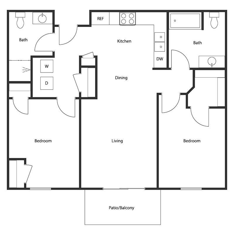 2 BED 1 BATH