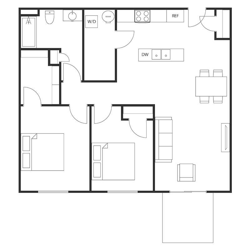 2 BED 1 BATH