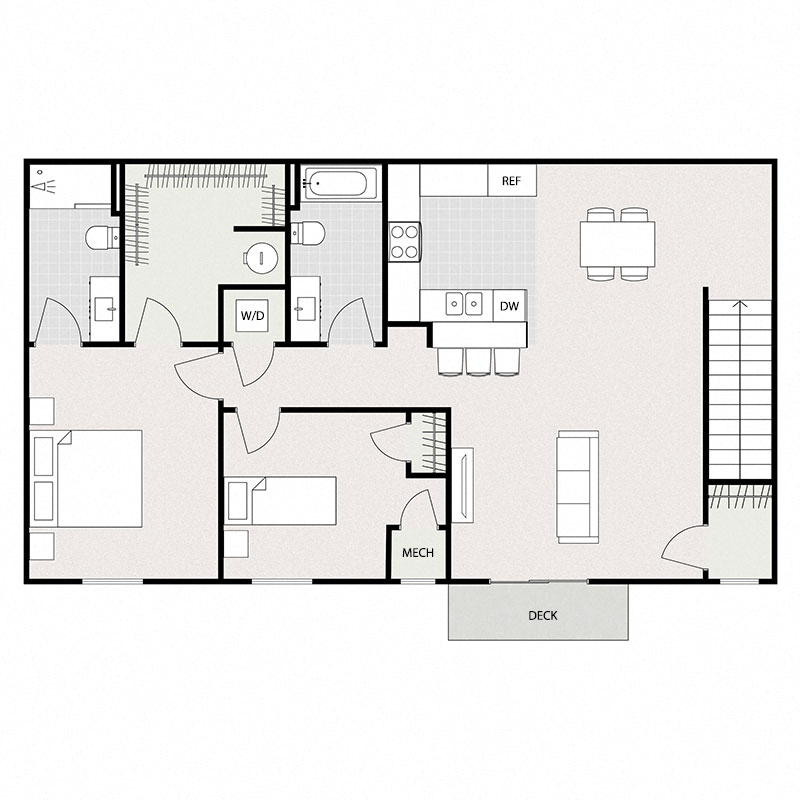 Two Bedrooms Two Bathrooms