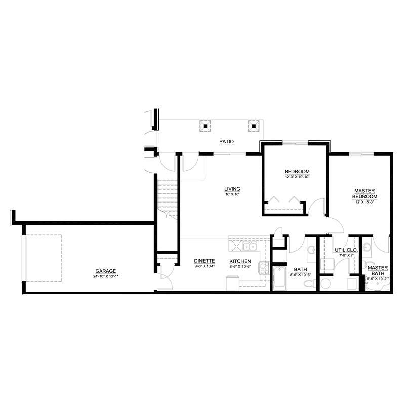 2 Bedrooms 2 Bathrooms Lower