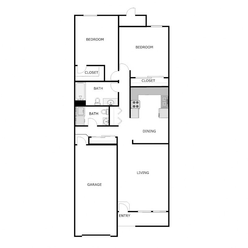 2 Bedroom 1 Bathroom