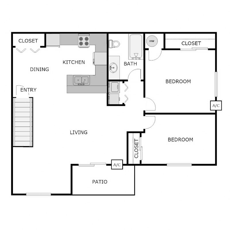 2 Bedroom 1 Bathroom