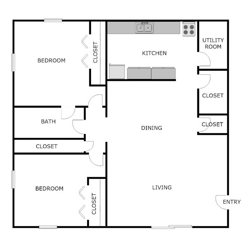2 BED 1 BATH TOWNHOME