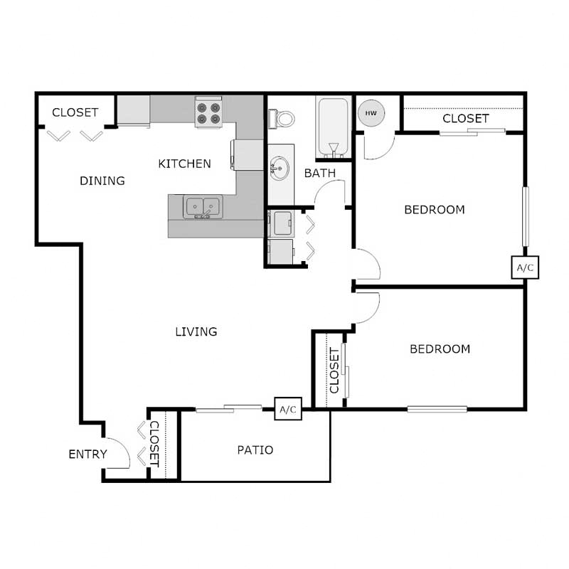 2 Bedroom 1 Bathroom -  Lower