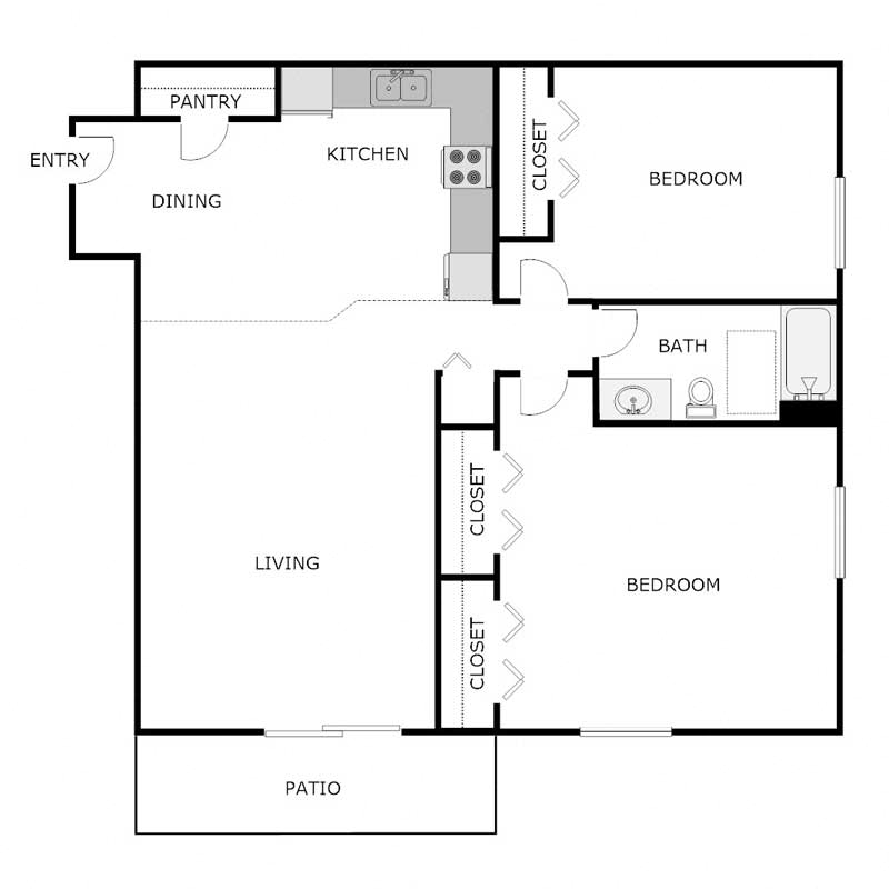2 Bed 1 Bath