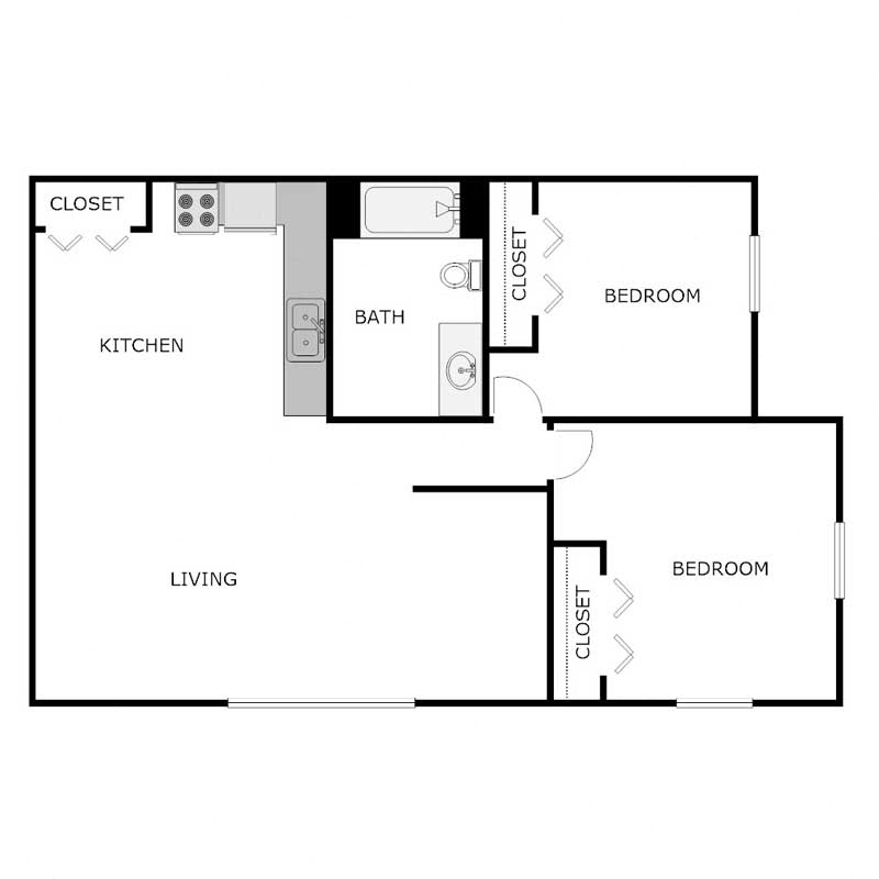 2 BED 1 BATH