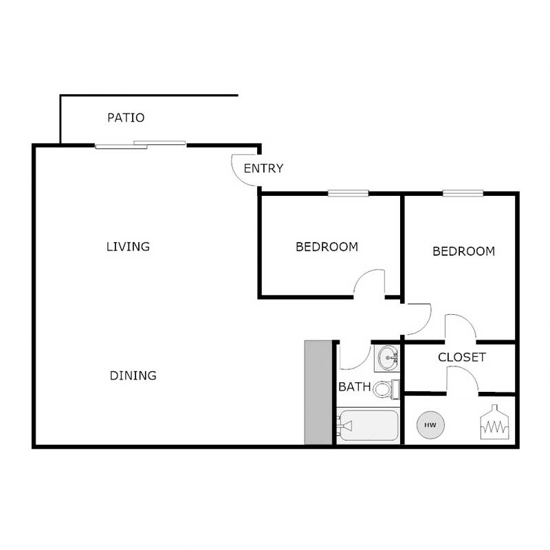 2 Bedroom 1 Bath