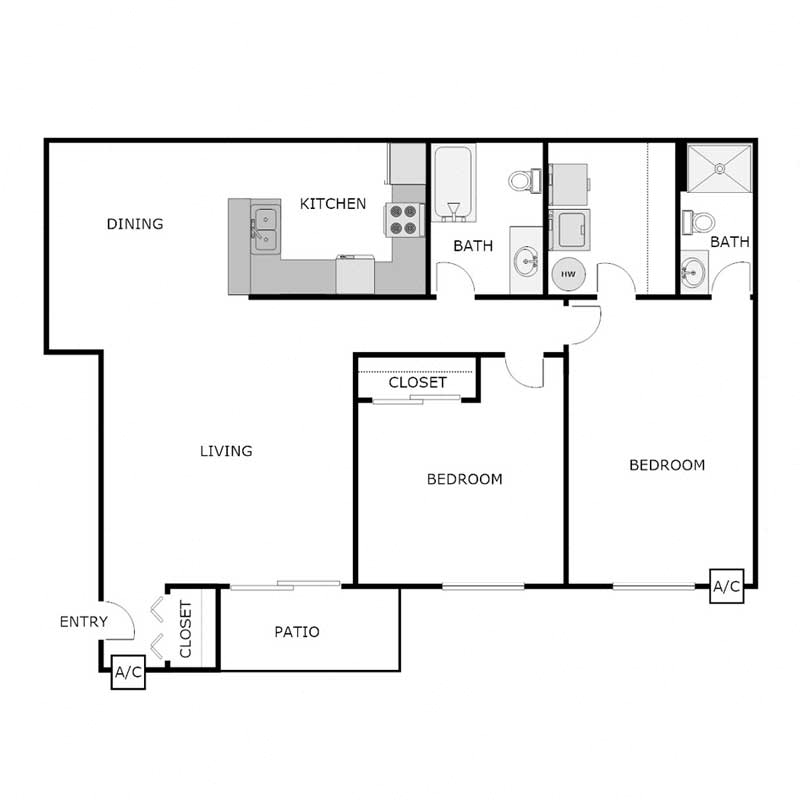 2 Bedroom 2 Bathroom