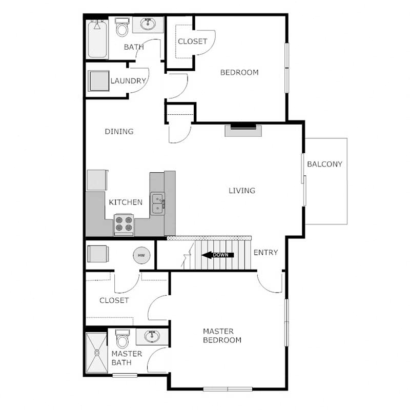 2 Bed 2 Bath Upper Split