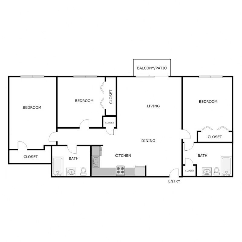 3 Bed 2 Bath