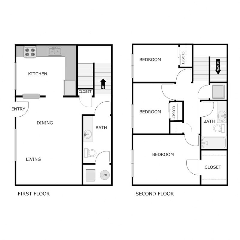 3 Bedroom 1.5 Bathroom Townhome