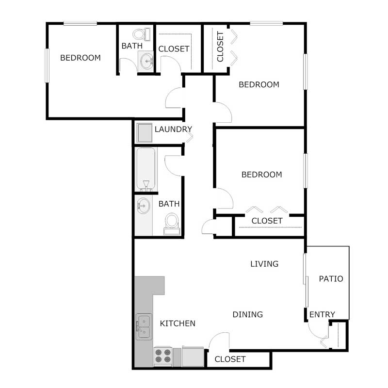 3 BED 1 BATH