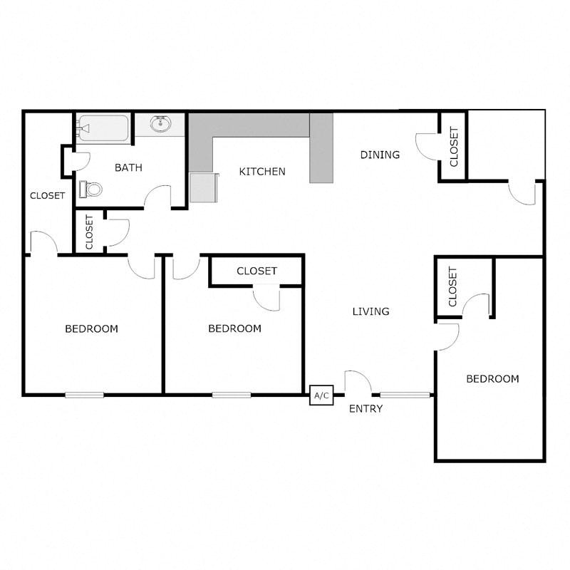 3 Bed 2 Bath