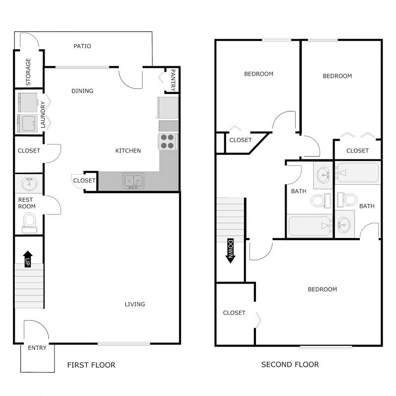3 Bedroom 2.5 Bathroom - Townhome