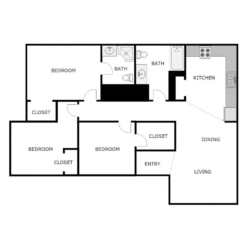 3 Bed 2 Bath