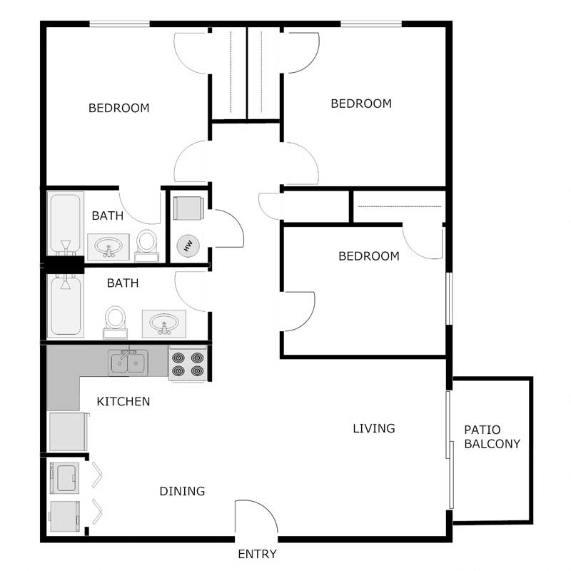 3 Bed 2 Bath