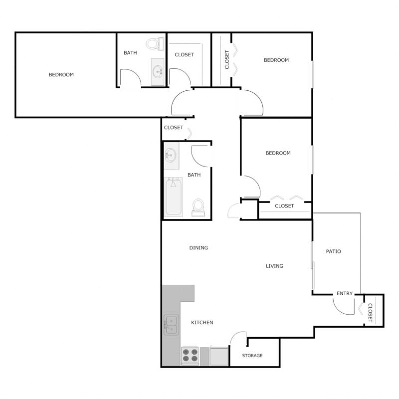 3 Bedroom 1.5 Bathroom - Lower