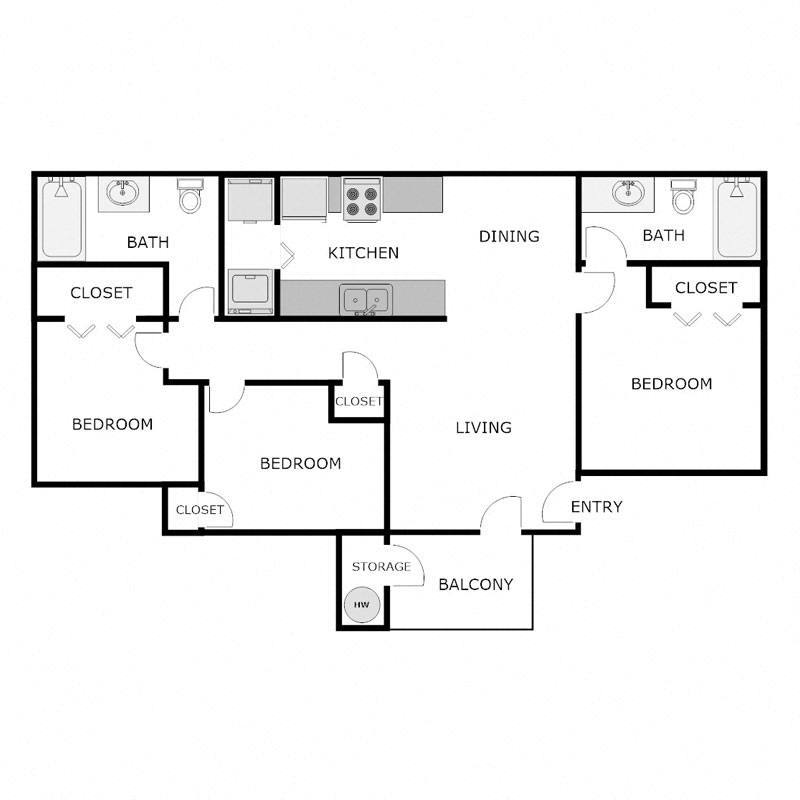3 Bed 2 Bath