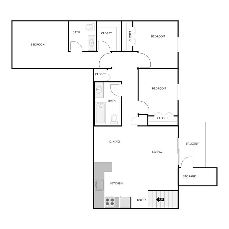 3 Bedroom 1.5 Bathroom - Upper