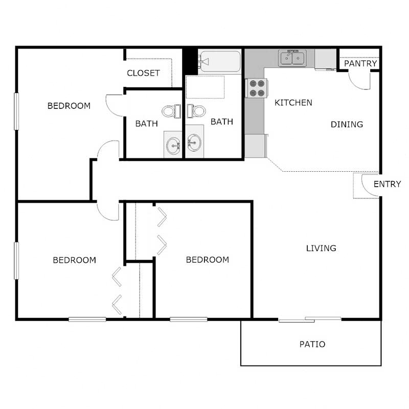 3 Bed 1.5 Bath