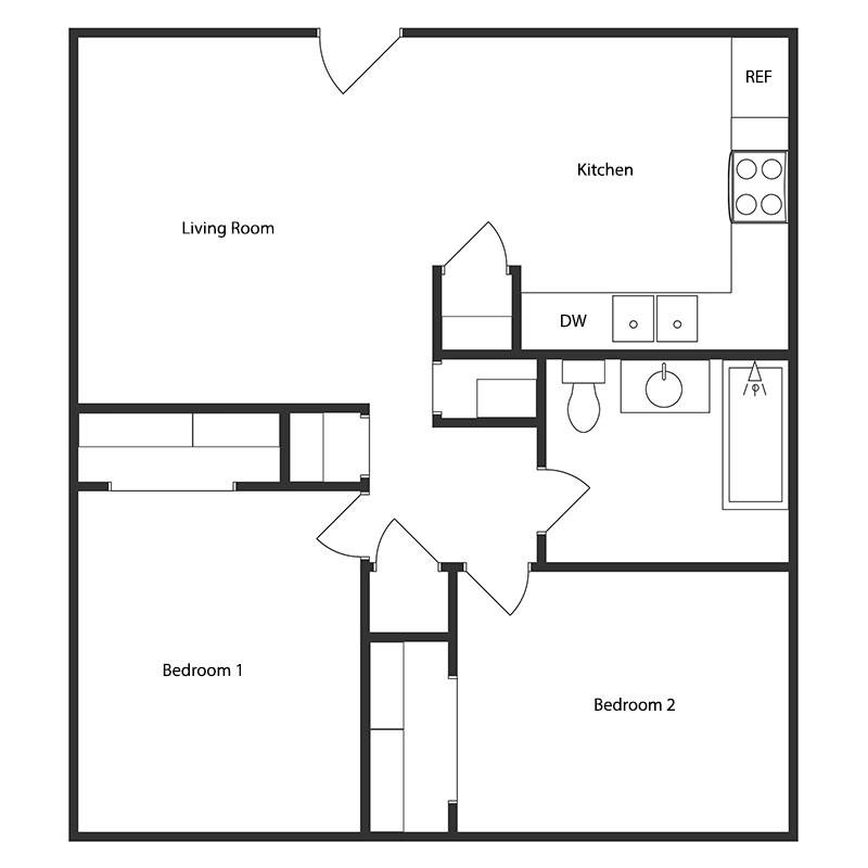 2 BED 1 BATH
