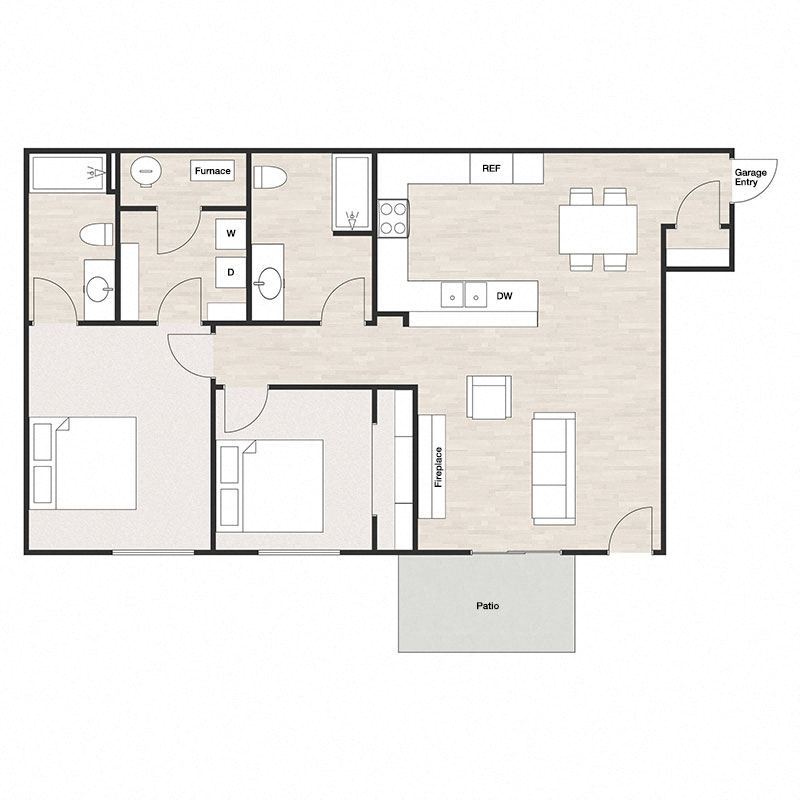 Two Bedrooms Two Bathrooms Lower