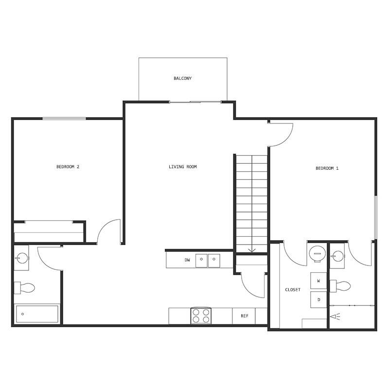 2 Bed 2 Bath Upper Split