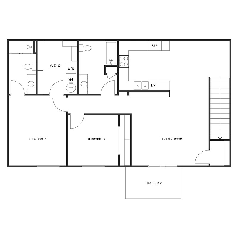2 BED 2 BATH UPPER