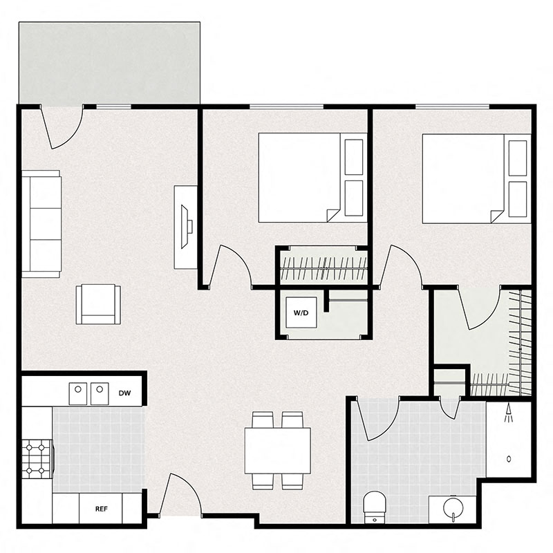 2 Bedroom 1 Bathroom