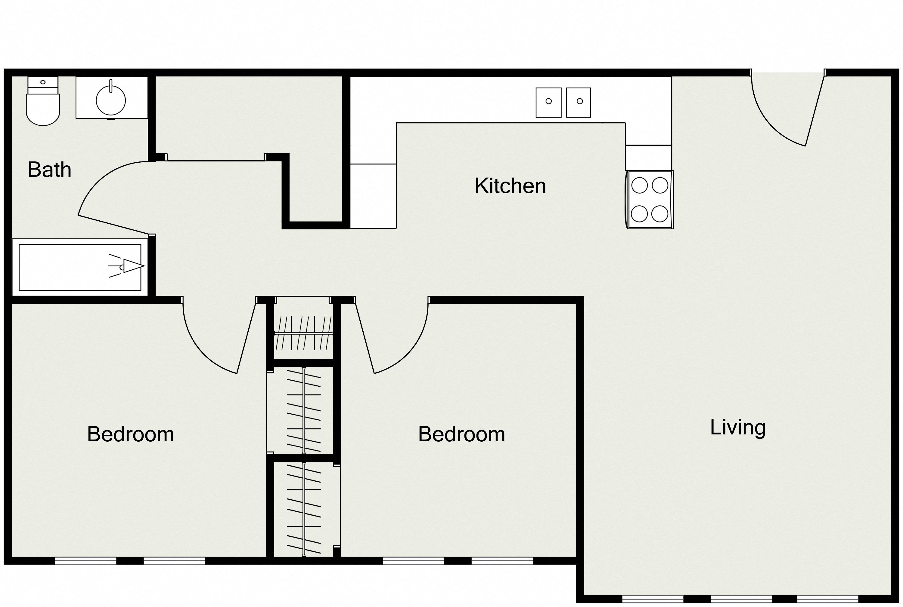 Two Bedroom One Bathroom