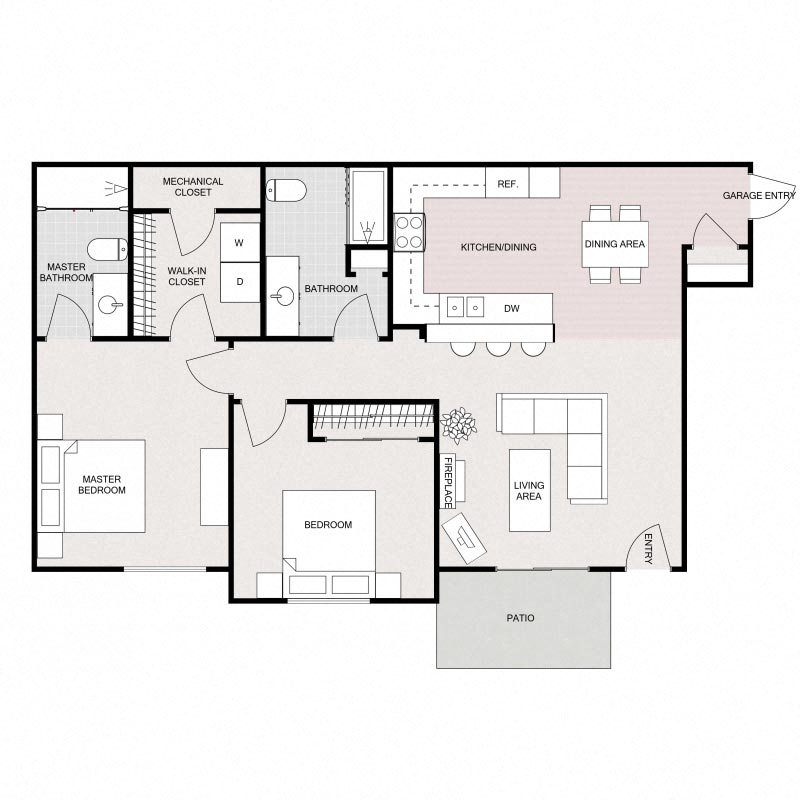 Two Bedrooms Two Bathrooms Lower