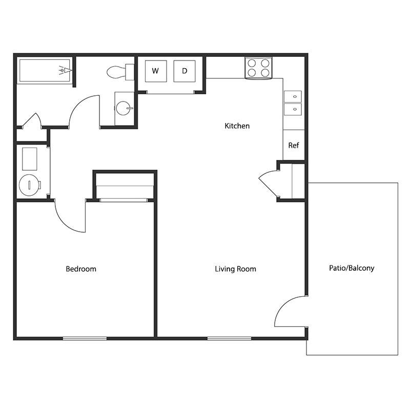 1 BED 1 BATH