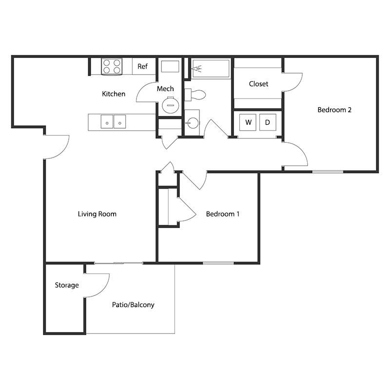 2 BED 1 BATH