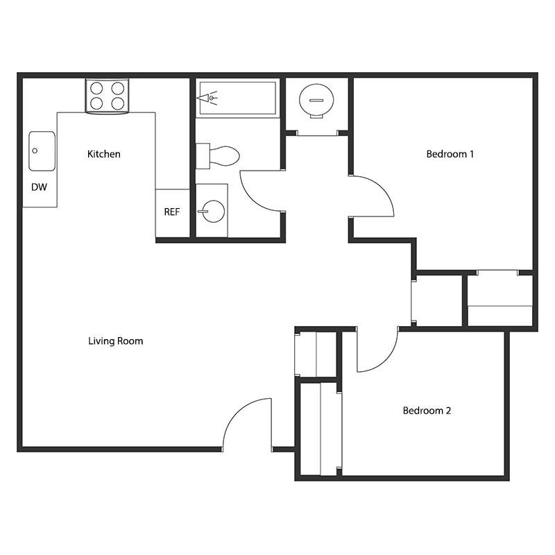 2 BED 1 BATH